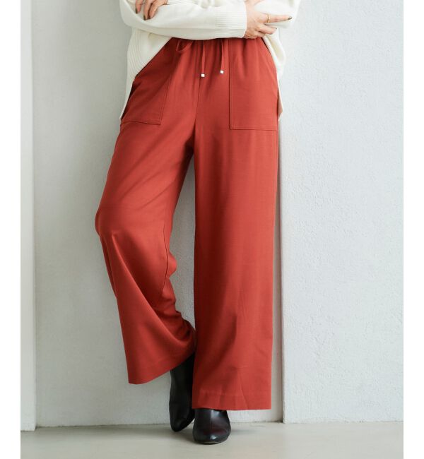 le.coeur blanc「ツイルストレッチイージーパンツ」|その他|レッド