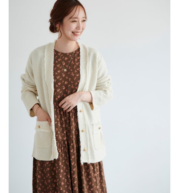 le.coeur blanc「フラワージャガードティアードワンピース」|ワンピース|