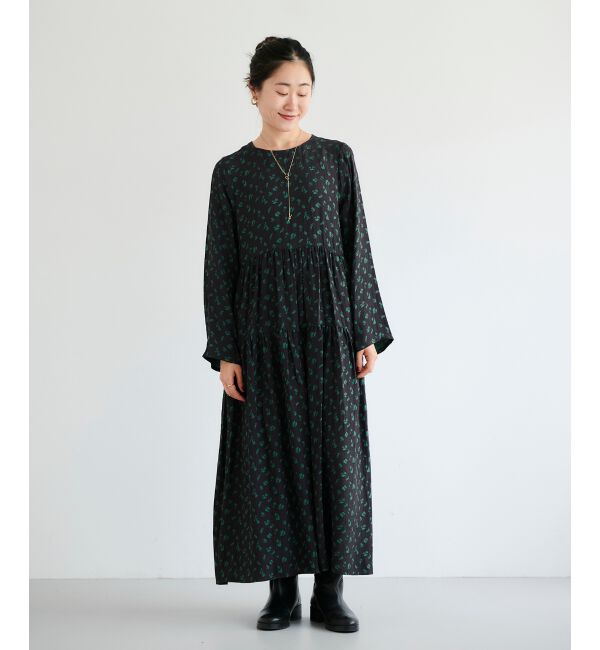 le.coeur blanc「フラワージャガードティアードワンピース」|ワンピース|