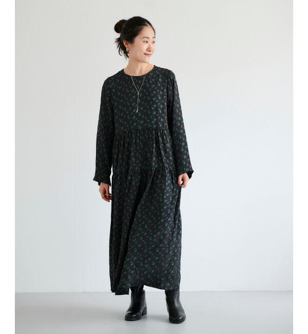 le.coeur blanc「フラワージャガードティアードワンピース」|ワンピース|