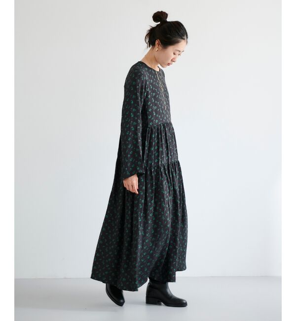 le.coeur blanc「フラワージャガードティアードワンピース」|ワンピース|