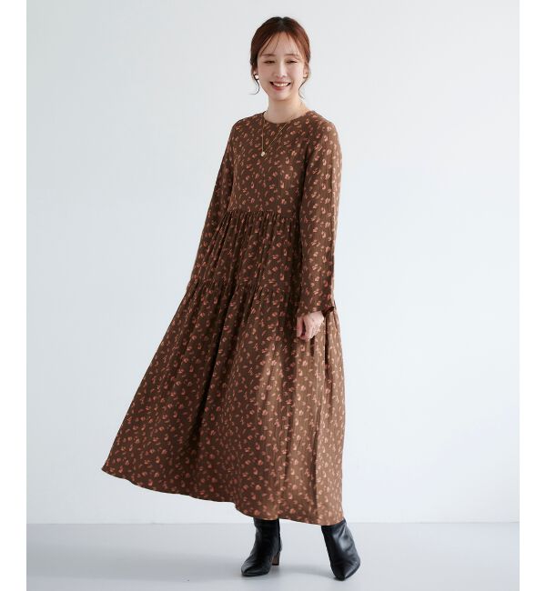 le.coeur blanc「フラワージャガードティアードワンピース」|ワンピース|