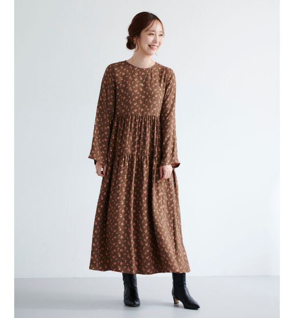 le.coeur blanc「フラワージャガードティアードワンピース」|ワンピース|