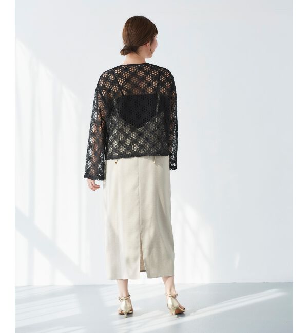 le.coeur blanc「《WEB限定アイテム》コードレースフロントリボンブラウス」|シャツ・ブラウス|