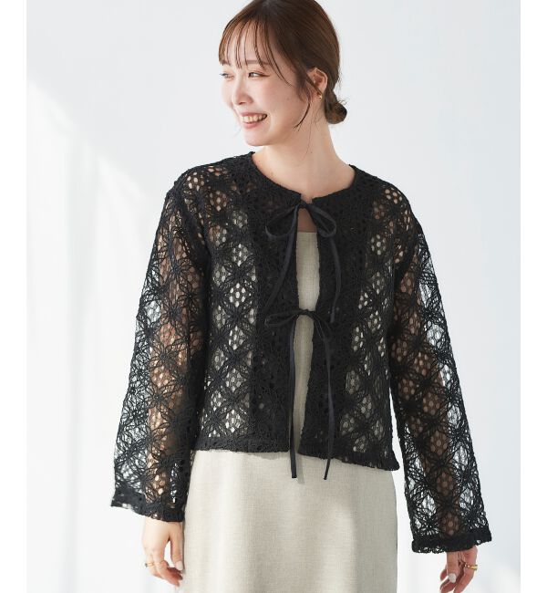 le.coeur blanc「《WEB限定アイテム》コードレースフロントリボンブラウス」|シャツ・ブラウス|