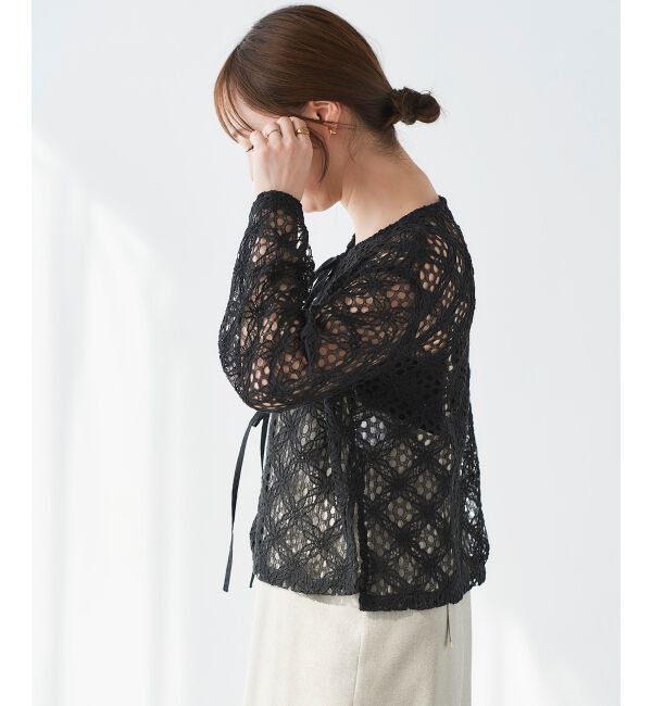 le.coeur blanc「《WEB限定アイテム》コードレースフロントリボンブラウス」|シャツ・ブラウス|