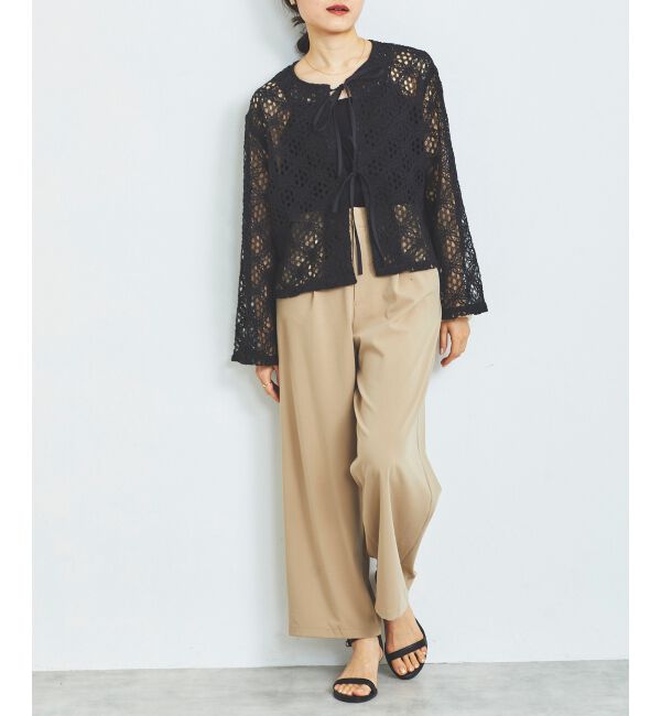 le.coeur blanc「《WEB限定アイテム》コードレースフロントリボンブラウス」|シャツ・ブラウス|