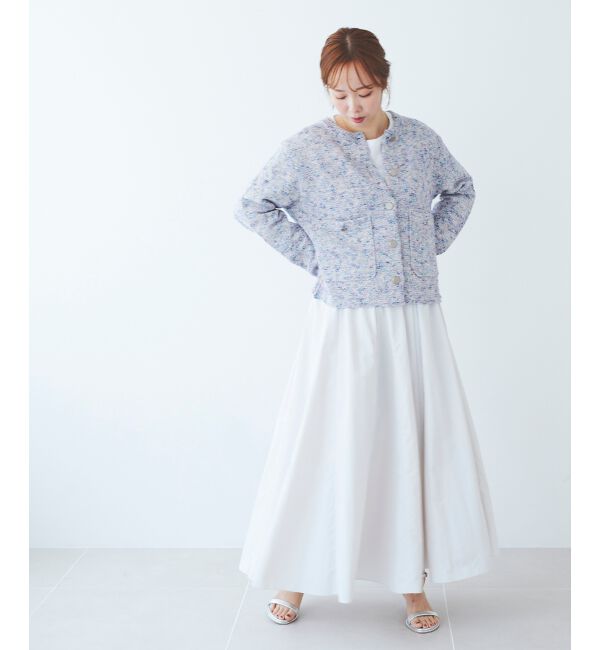 le.coeur blanc「ウエストリボンボリュームロングスカート」|スカート|