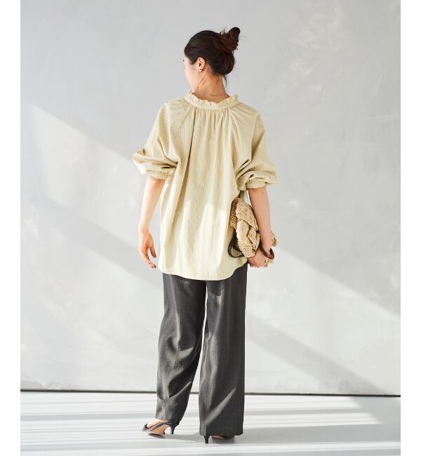 le.coeur blanc「フリルカラーボリュームスリーブブラウス」|シャツ・ブラウス|