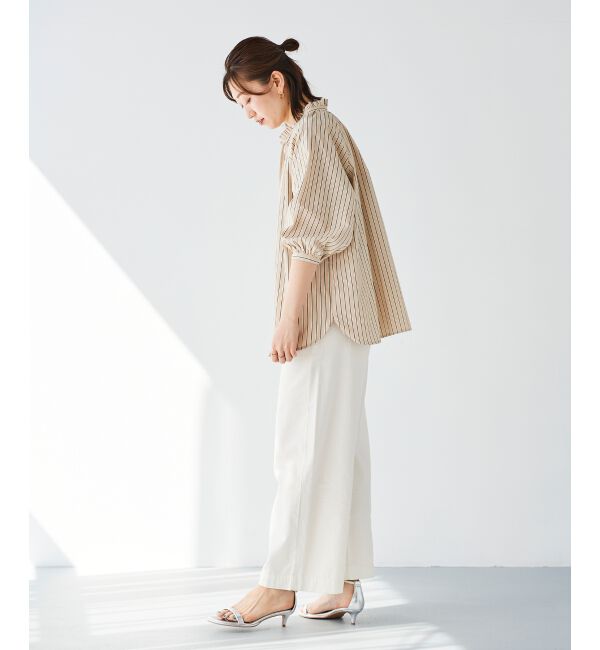 le.coeur blanc「フリルカラーボリュームスリーブブラウス」|シャツ・ブラウス|