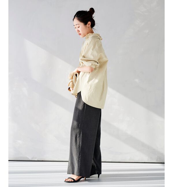 le.coeur blanc「フリルカラーボリュームスリーブブラウス」|シャツ・ブラウス|