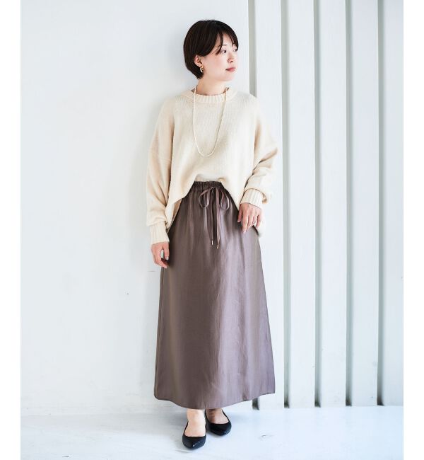 le.coeur blanc「ソフトグリッターナロースカート」|スカート|