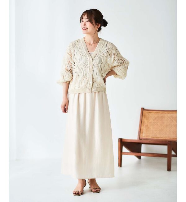 le.coeur blanc「ソフトグリッターナロースカート」|スカート|