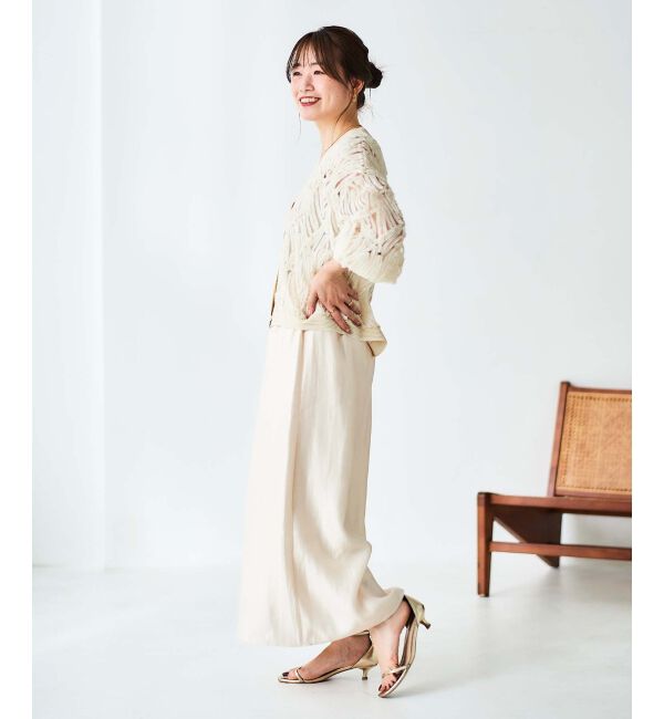 le.coeur blanc「ソフトグリッターナロースカート」|スカート|