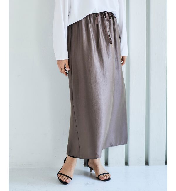 le.coeur blanc「ソフトグリッターナロースカート」|スカート|