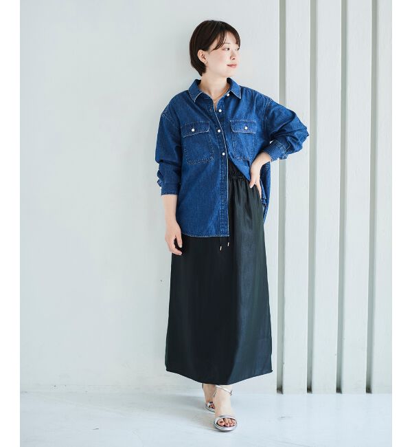 le.coeur blanc「ソフトグリッターナロースカート」|スカート|