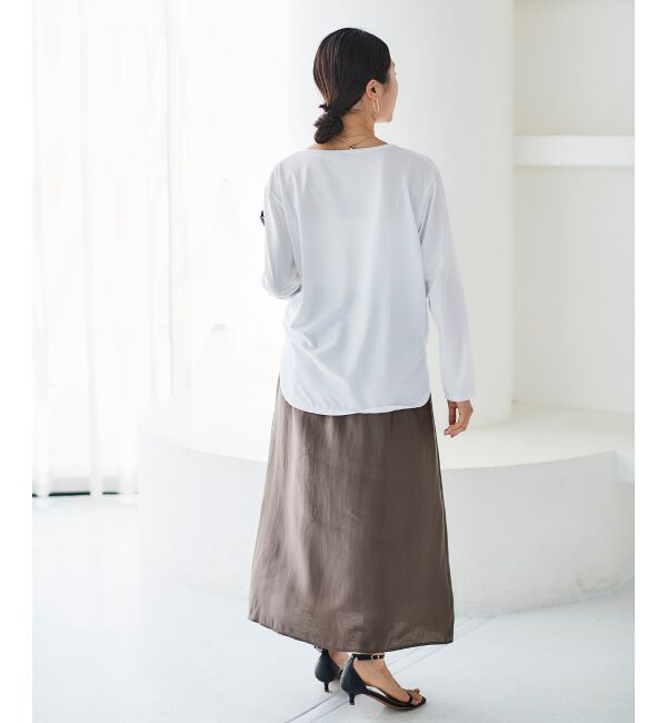 le.coeur blanc「ソフトグリッターナロースカート」|スカート|