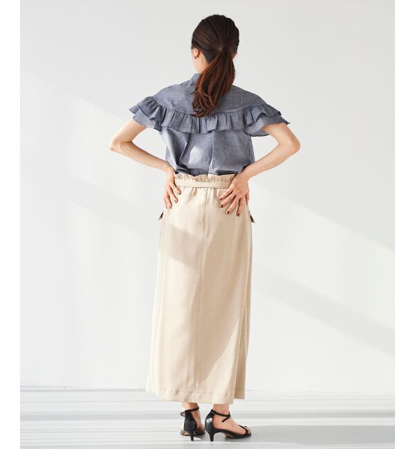 le.coeur blanc「《手洗い可能》ダンガリーフリルブラウス」|シャツ・ブラウス|