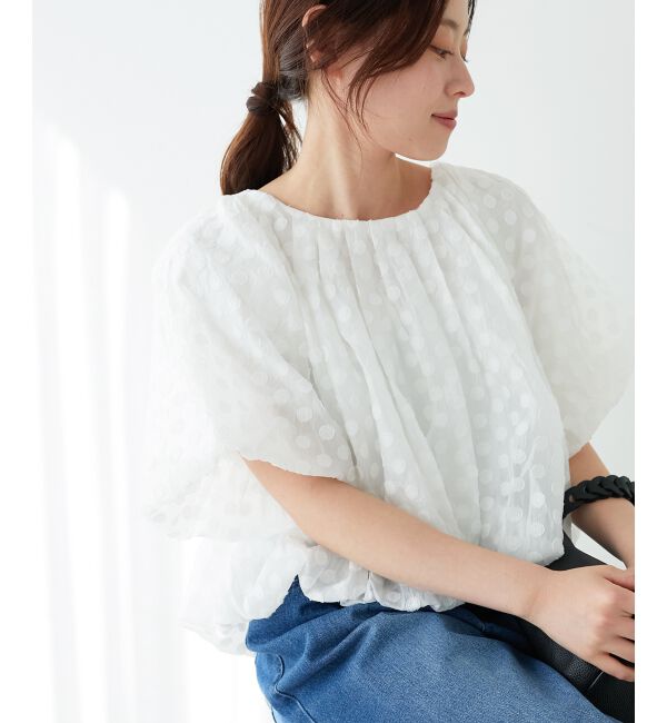 le.coeur blanc「《手洗い可能》TORRAZZO DONNA ドットバルーンブラウス」|シャツ・ブラウス|