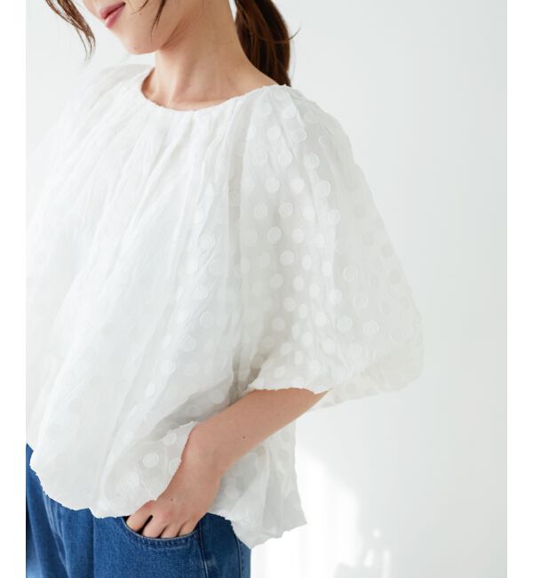le.coeur blanc「《手洗い可能》TORRAZZO DONNA ドットバルーンブラウス」|シャツ・ブラウス|