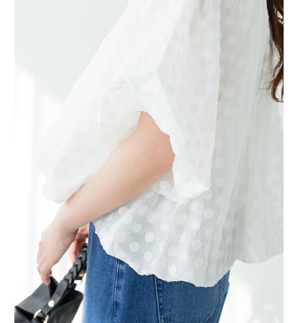 le.coeur blanc「《手洗い可能》TORRAZZO DONNA ドットバルーンブラウス」|シャツ・ブラウス|