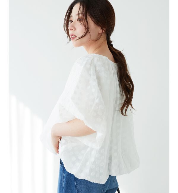 le.coeur blanc「《手洗い可能》TORRAZZO DONNA ドットバルーンブラウス」|シャツ・ブラウス|