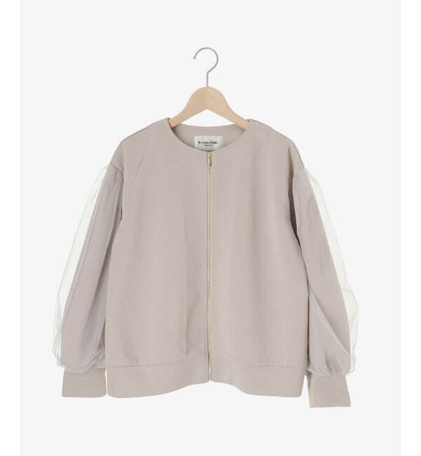 le.coeur blanc「《手洗い可能》チュールスリーブダンボールブルゾン」|ブルゾン・スタジャン|