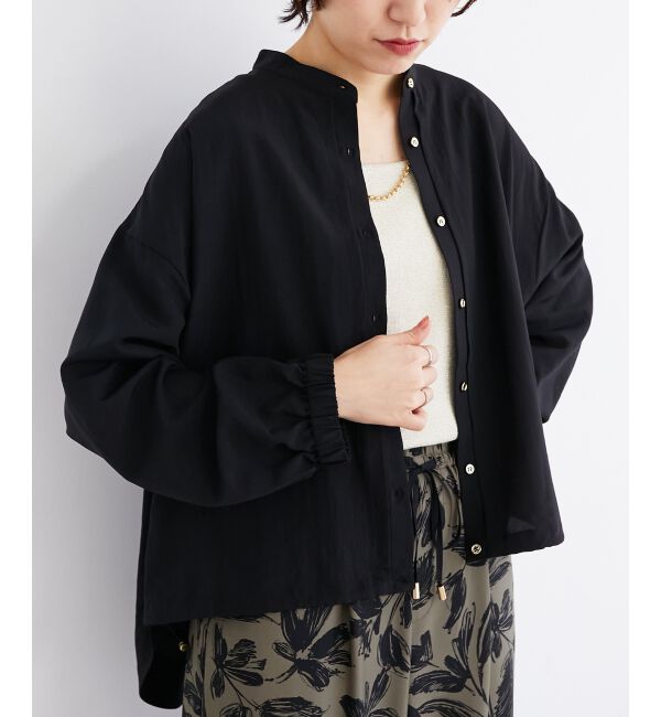 le.coeur blanc「《手洗い可能》ドロストシアーシャツブルゾン」|シャツ・ブラウス|ブラック