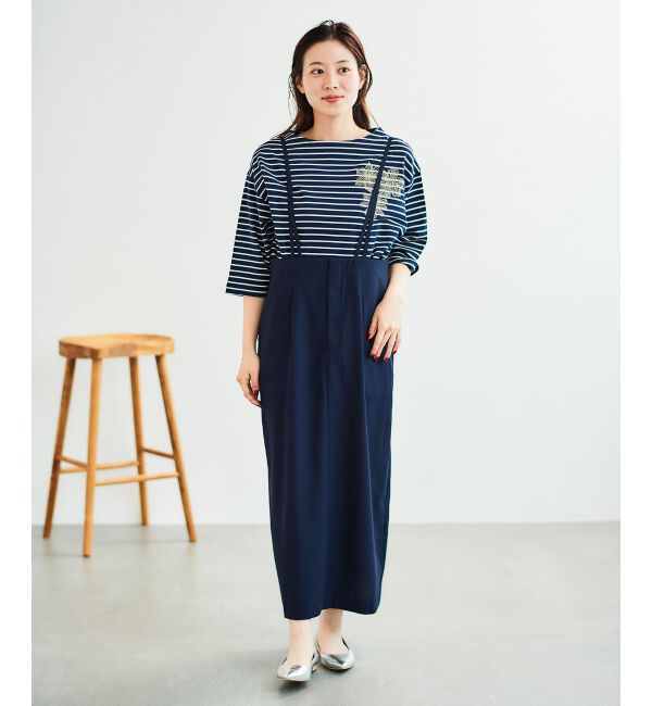 le.coeur blanc「ボーダーモチーフ刺繍カットソー」|Tシャツ・カットソー|