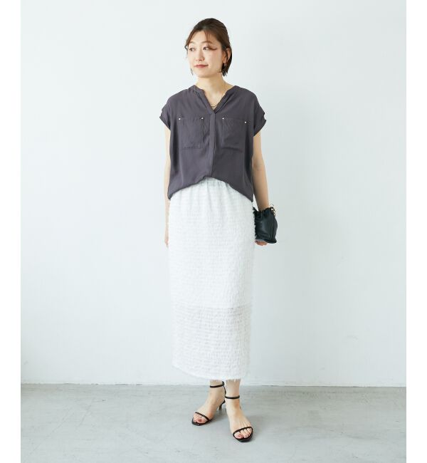  「シアーフリンジタイトスカート」|タイト|