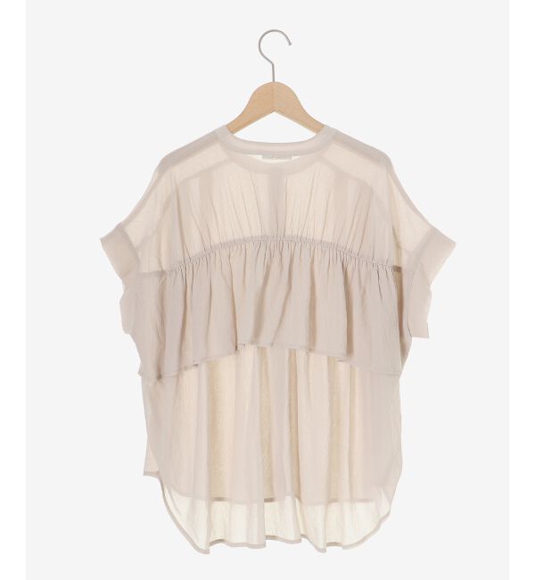 「《手洗い可能》シアーバックフリルギャザーブラウス」|シャツ・ブラウス|