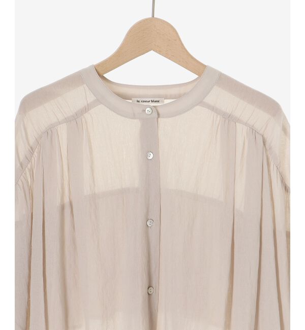  「《手洗い可能》シアーバックフリルギャザーブラウス」|シャツ・ブラウス|