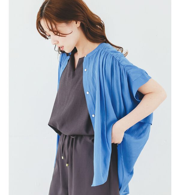  「《手洗い可能》シアーバックフリルギャザーブラウス」|シャツ・ブラウス|