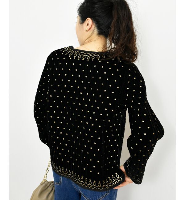  「TORRAZZO DONNAベロア刺繍ジャケット」|ダウン|