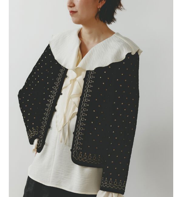  「TORRAZZO DONNAベロア刺繍ジャケット」|ダウン|