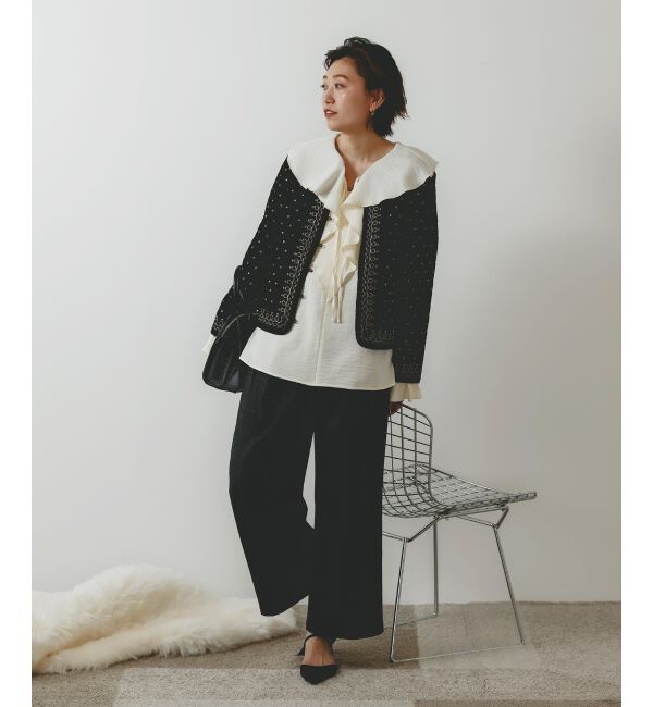  「TORRAZZO DONNAベロア刺繍ジャケット」|ダウン|