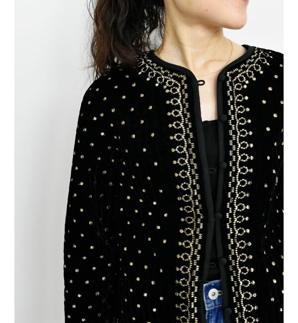  「TORRAZZO DONNAベロア刺繍ジャケット」|ダウン|