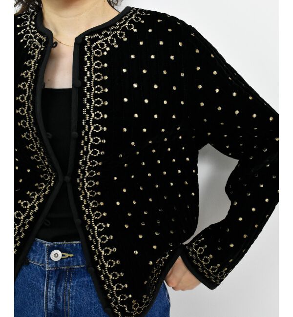  「TORRAZZO DONNAベロア刺繍ジャケット」|ダウン|