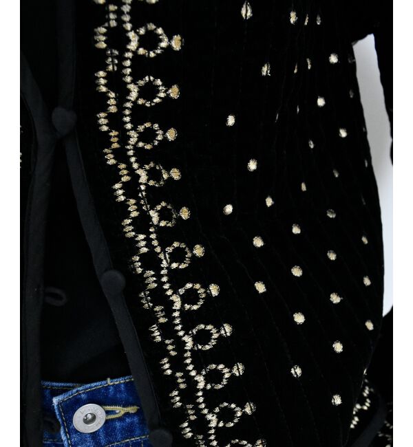  「TORRAZZO DONNAベロア刺繍ジャケット」|ダウン|