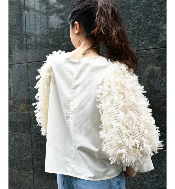  「TORRAZZO DONNA袖チュールブラウス」|シャツ・ブラウス|
