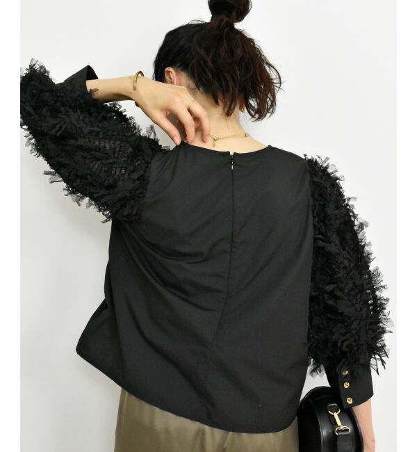  「TORRAZZO DONNA袖チュールブラウス」|シャツ・ブラウス|