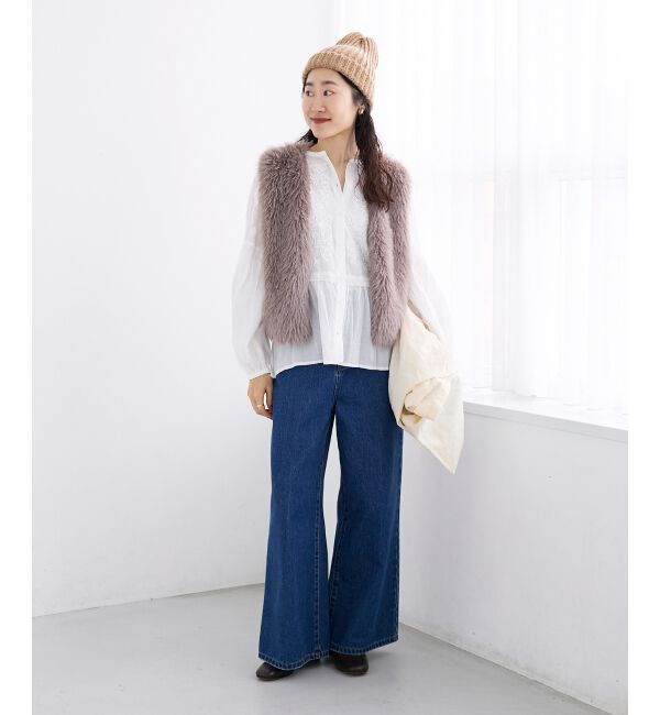  「《手洗い可能》Fanakaミックス刺しゅうレースブラウス」|シャツ・ブラウス|