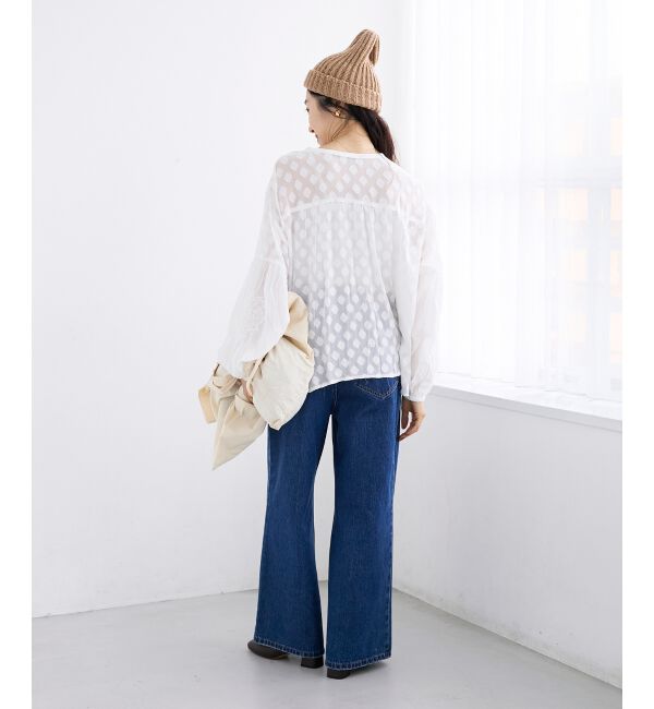  「《手洗い可能》Fanakaミックス刺しゅうレースブラウス」|シャツ・ブラウス|