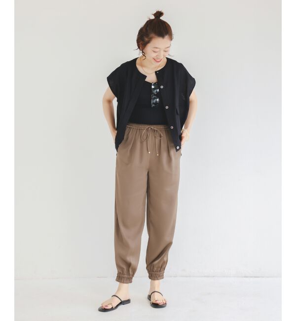  「《手洗い可能》コットン麻ノーカラーシャツジャケット」|ダウン|