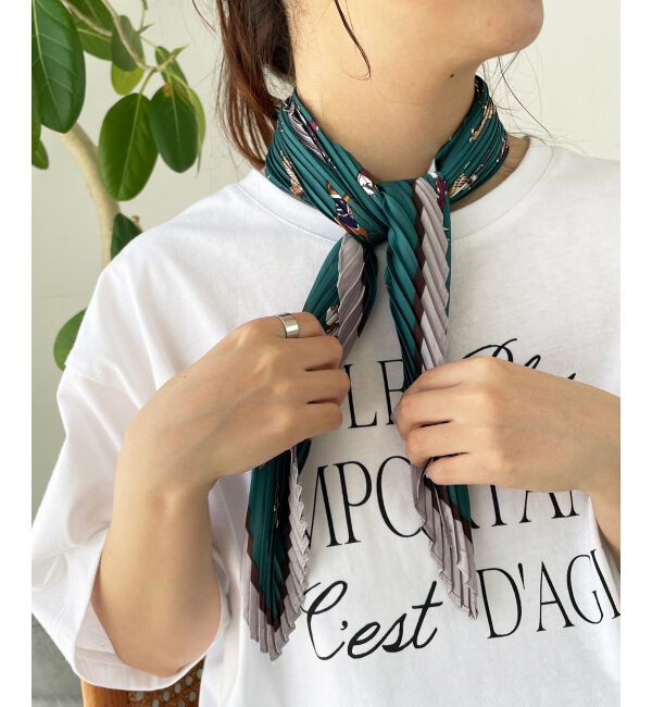  「《WEB限定アイテム》ホースプリントプリーツスカーフ」|バンダナ・スカーフ|