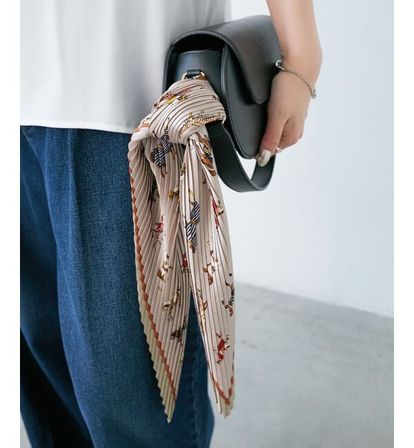  「《WEB限定アイテム》ホースプリントプリーツスカーフ」|バンダナ・スカーフ|