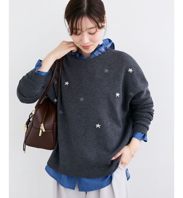  「フリルネックデニムブラウス」|シャツ・ブラウス|