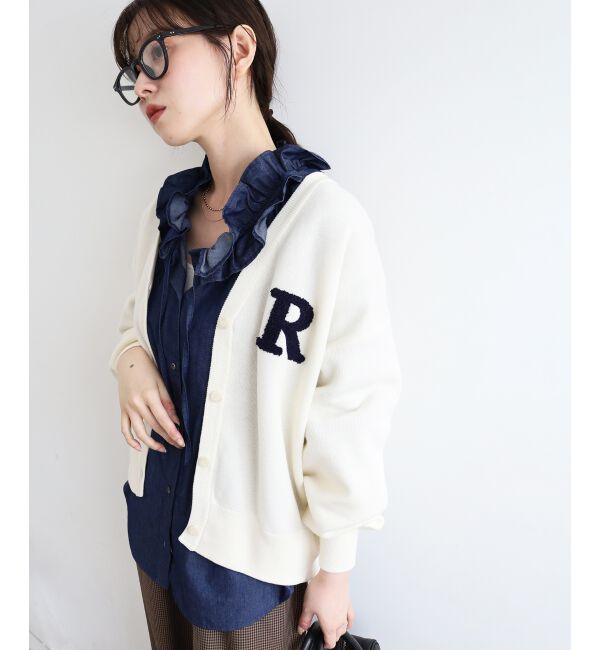  「フリルネックデニムブラウス」|シャツ・ブラウス|