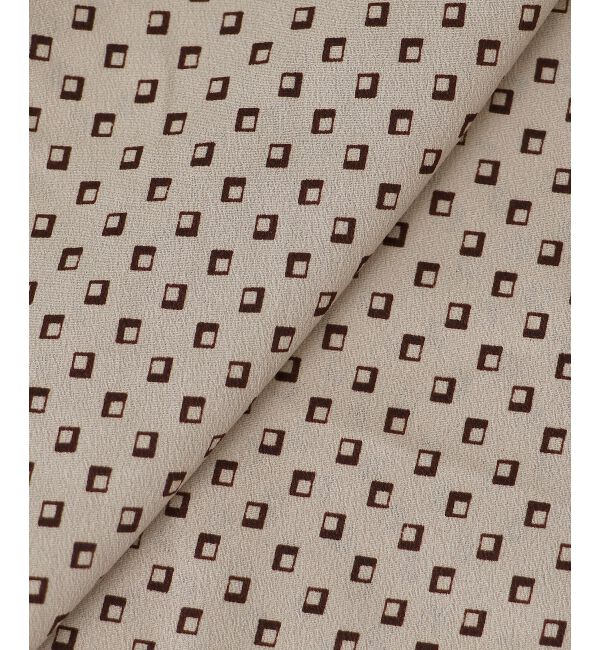  「《手洗い可能》シャーリングネック幾何柄ブラウス」|シャツ・ブラウス|