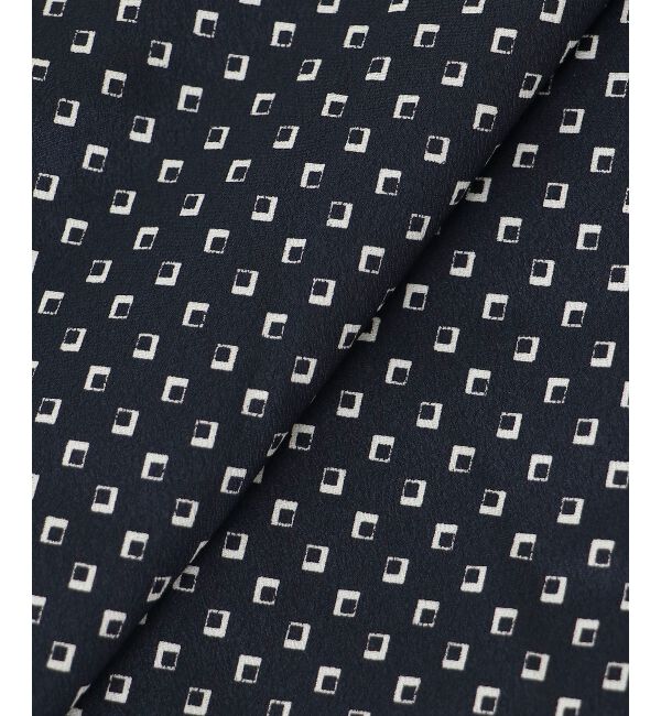  「《手洗い可能》シャーリングネック幾何柄ブラウス」|シャツ・ブラウス|